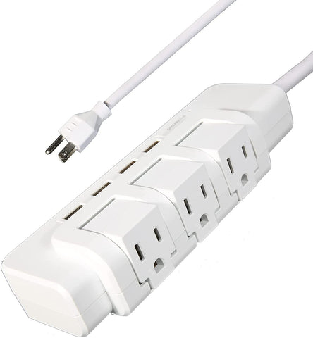 3 Outlets Extender Rotating Power Strip Surge Protector with 4 USB Ports and 6ft Heavy Duty Extension Cord Wall Mount for Home Office - Bosonshop