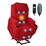 Power Lift Recliner Chair, Electric Full Body Massage Chair for Elderly with Massage and Heat, Red