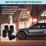 Set of 20 M12x1.5 Black Lug Nuts with Cone Seat, for Ford Focus Chevrolet Trailblazer S10 GMC Aftermarket Wheel