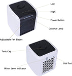 Portable Air Conditioner, USB Personal Mini Air Cooler for Home Office Bedroom with 2 Speeds, 7-Colors LED Light, Quiet, Adjustable Vane - Bosonshop