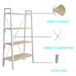 Bosonshop Free Standing Open Bookcase Storage Shelf Units Display Stand, Oak and White