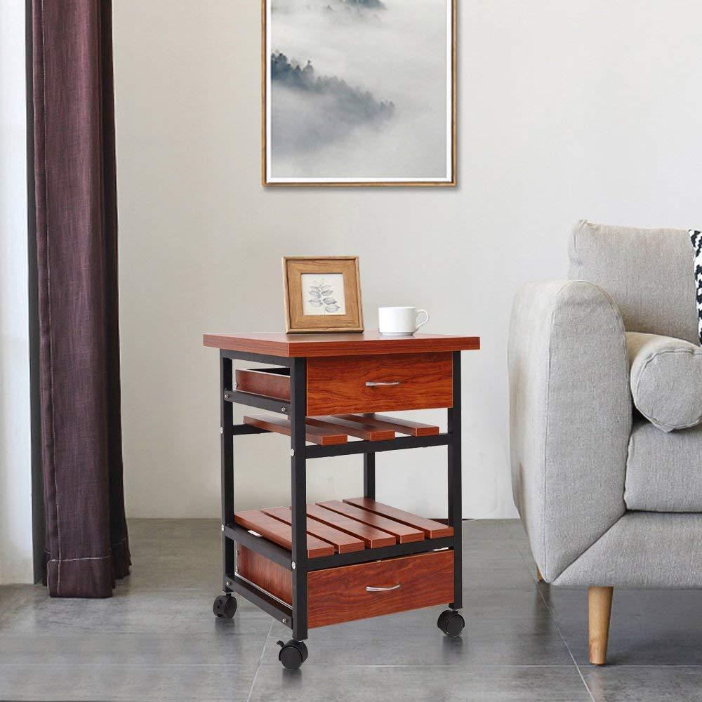 Bosonshop Nightstand Dresser Storage Organizer Unit with 2 Drawers for Bedroom Living Room