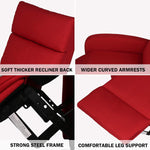 Fabric Recliner Chair Adjustable Single Sofa Home Theater Seating Recliner Reading Sofa for Living Room & Bedroom, Red - Bosonshop