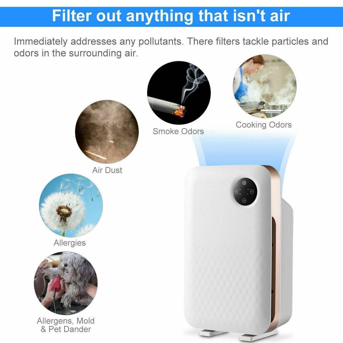Air Purifier with True HEPA Activated Carbon Filter - Bosonshop