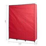 Bosonshop Portable Clothes Closet Non-Woven Fabric Free, Red