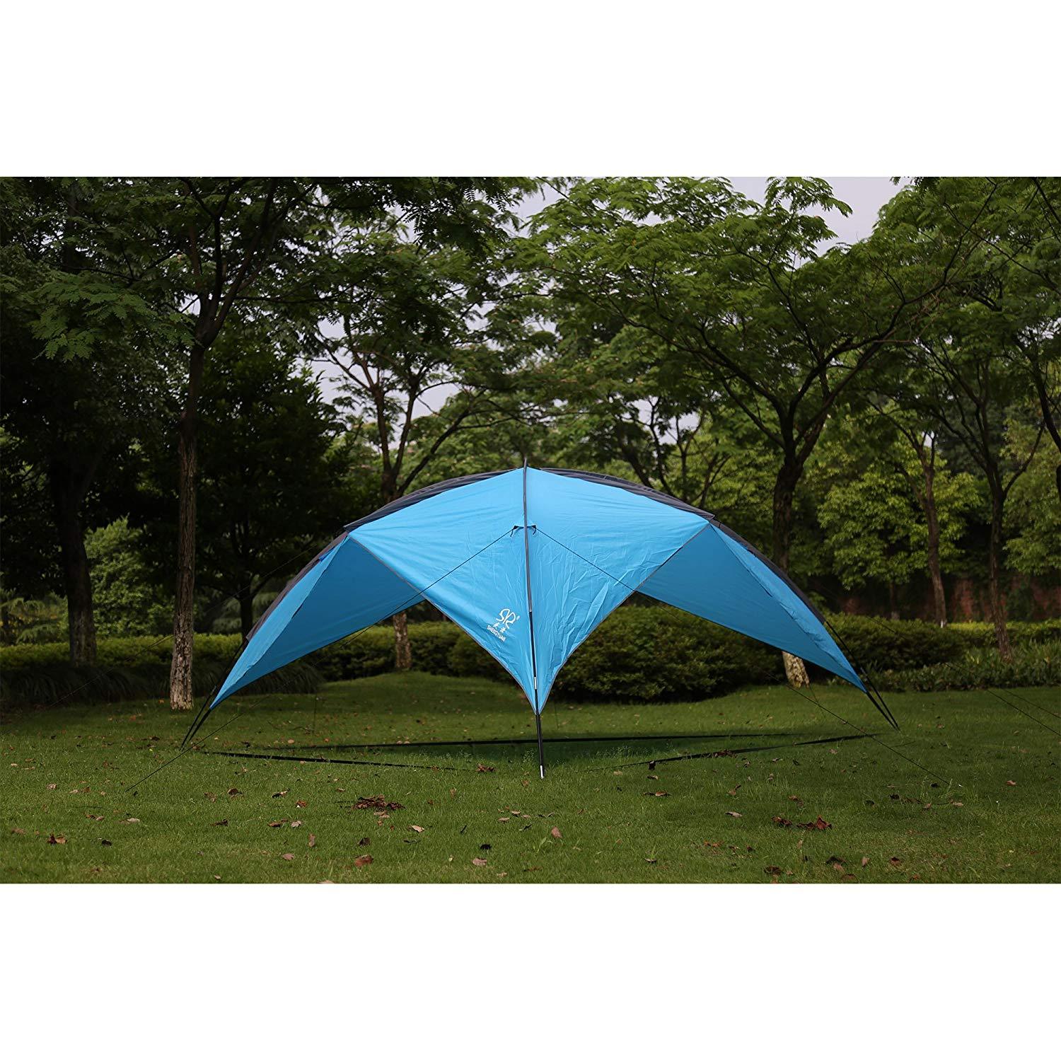 Bosonshop Outdoor Camping Tents, Sun Awning Waterproof, Large Triangle Shade, Blue