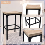 Bosonshop 5-Piece Counter Height Square Dining Set Wooden Country Style with Metal Legs White