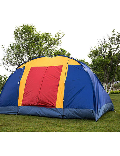 Outdoor Waterproof 8-Person Foldable Camping Tent w/ Carry Bag, Blue