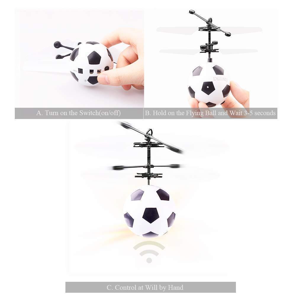 Bosonshop Flying Ball Infrared Induction Flying Toy for Kids Adults Built-in LED Light