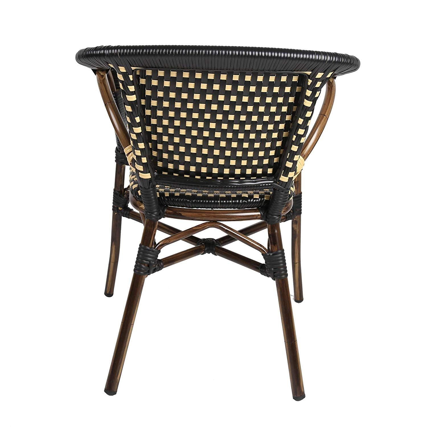 Bosonshop Indoor Outdoor Use Garden Lawn Backyard Bistro Cafe Stack Chair,All Weather Resistant