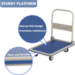Folding Platform Cart Heavy Duty Hand Truck Moving Push Flatbed Dolly Cart for Warehouse Home Office, 660 lbs Weight Capacity - Bosonshop