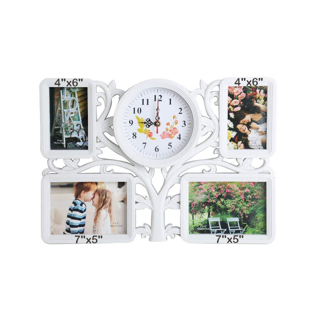 Bosonshop Collage Wall Hanging Photo Frame Tree Type 4 Openings Picture Frame for Home Gallery Decorative