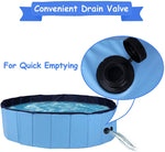 Foldable Pet Swimming Pool Easy to Fold Fill Empty & Clean Slip-Resistant PVC Bathing Tub Kiddie Pool - Bosonshop