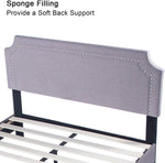 54" Upholstered Full Size Bed Frame with Headboard Wood Slat Support Metal Frame Heavy Duty Platform Bed Frame for Bedroom - Bosonshop