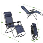 Bosonshop Adjustable Zero Gravity Patio Lounge Chairs 2PC Blue