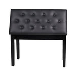 Bosonshop Black Padded Wooden Bench Stool PU Leather Keyboard Seat Book/Magazine Storage