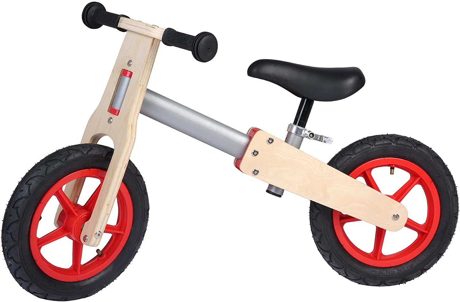 Wooden Sport Kids' Balance Bike with Adjustable Seat for Kids 3+ Years Old