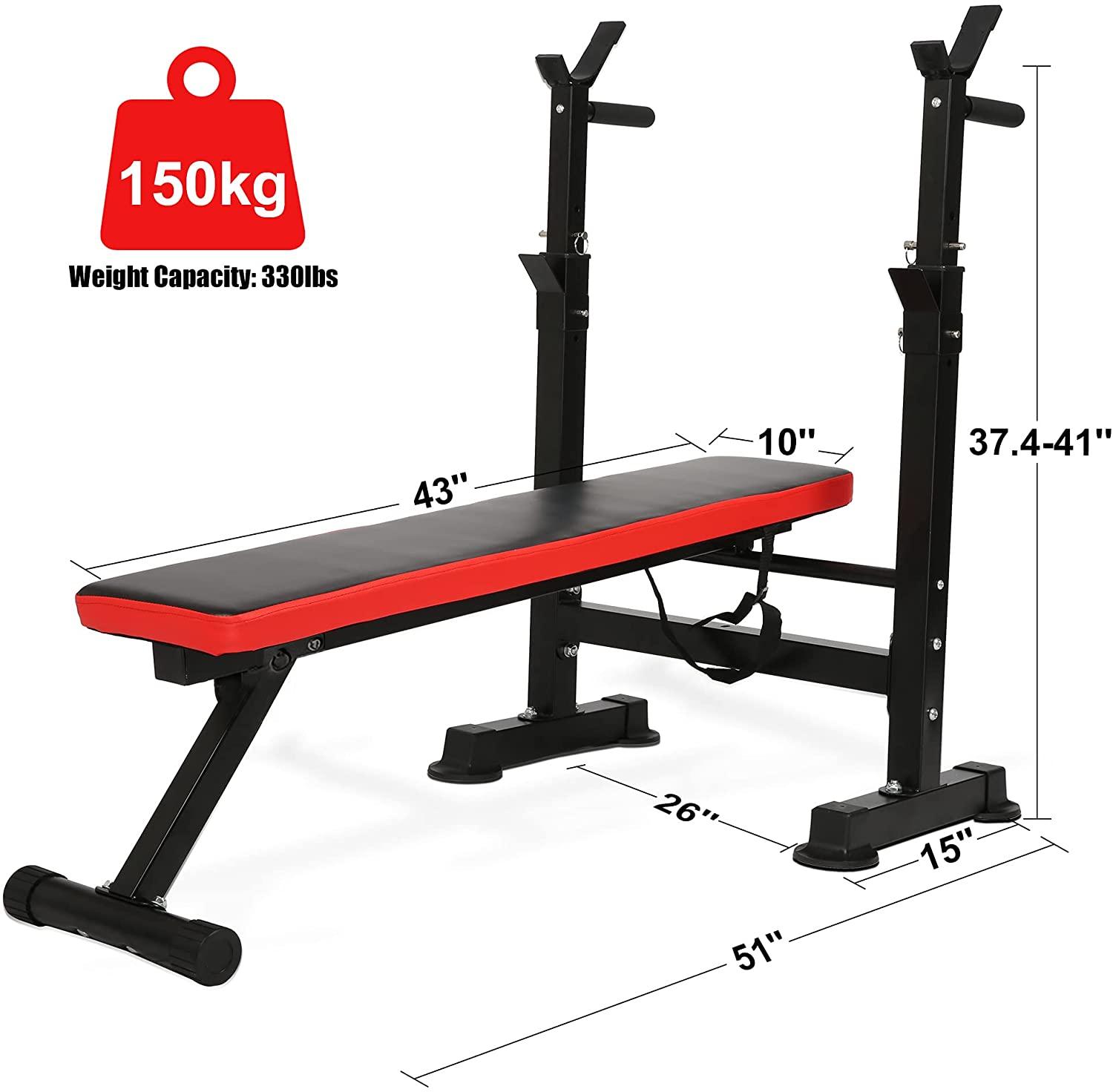Adjustable Weight Bench Folding Bench Press Multifunction Strength Training Equipment For Full Body Workout Support Up To 330LBS - Bosonshop