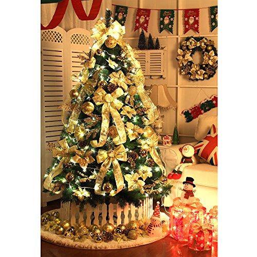 Bosonshop 6 Ft Artificial Christmas Tree Decorate Pine Tree W/Metal Legs Anti-dust Bag Green White