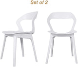 Aesthetics Side Chair Set of 2 Modern Molded Shell Plastic Chair Dining Chair with PP Leg 330 lbs 18 inch Seat Height Dos Sillas - Bosonshop