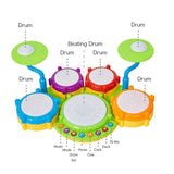 Bosonshop Musical Instrument Hand Drum Toy with Flash Lights for Kids Early Learning