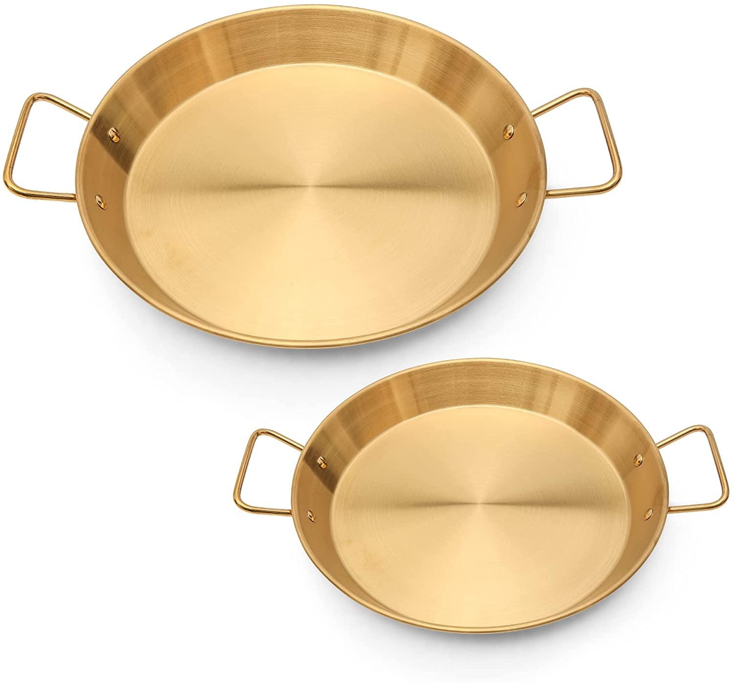 Set of 2 Display Salad Bowl Decorative Bowl, Gold Fruit Bowl, Candy Dish, Gold Centerpiece Bowl for Party