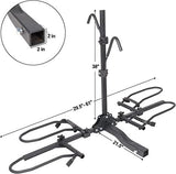 Hitch Mount Bike Rack 2 Bikes, Wobble Free Smart Tilting Folding Bicycle Car Racks