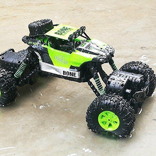 Bosonshop Electric RC Car 1:16 Remote Control Vehicle 2.4Ghz Off-Road Rock Crawler All Terrain Double-turn Waterproof Truck for Kids