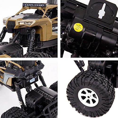 Bosonshop Electric RC Car 1:18 Remote Control Vehicle 2.4Ghz Off-Road Rock Crawler All Terrain Double-turn Waterproof Truck for Kids