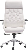 White Office Chair Ergonomic Leather High Back Heavy Duty Executive Chairs Adjustable Lock Position 360 Degree Swivel - Bosonshop