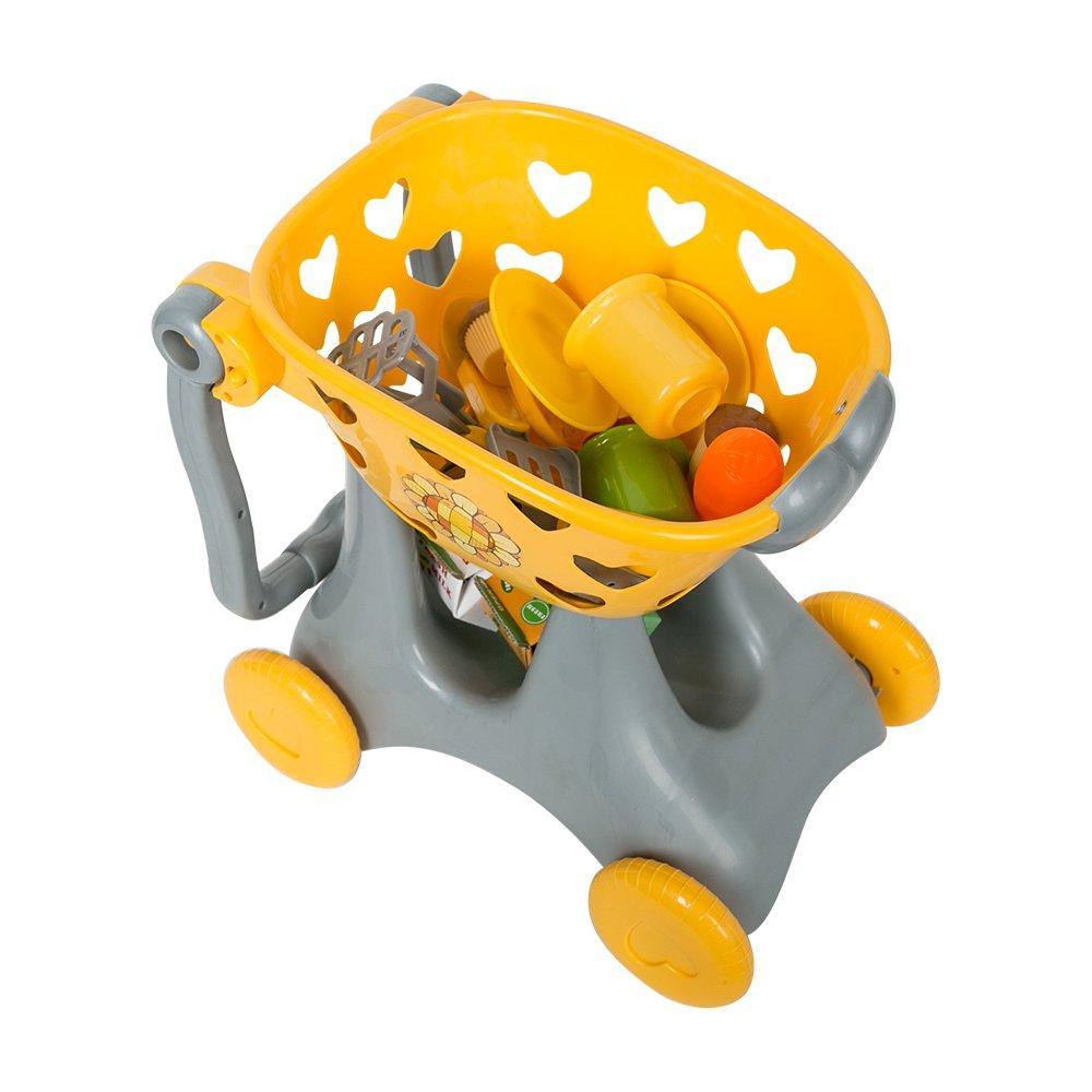 Bosonshop Shopping Cart Hand Basket Pretend Play Toy for Kids