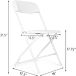 6 Pcs Premium White Plastic Folding Chairs for Wedding Party Outdoor Indoor Office Meeting House, 650 Lbs - Bosonshop