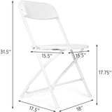 6 Pcs Premium White Plastic Folding Chairs for Wedding Party Outdoor Indoor Office Meeting House, 650 Lbs - Bosonshop