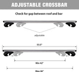 54'' Universal Roof Rack Crossbars with Locks Adjustable Aluminum Cargo Carrier for Ski Snowboard Rooftop Cargo Carrier Bag Bike Luggage Kayak Fit for Cars with Side Rails