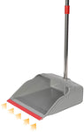 Broom and Dustpan Set Long Handle Lightweight and Robust Sweep Set Easy Assembly for Pet Hair Dirty Corners, Home Office, Grey + Red - Bosonshop