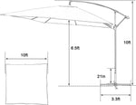 10 Ft Outdoor Offset Cantilever Hanging Patio Umbrella with Crank & Cross Base, Green - Bosonshop