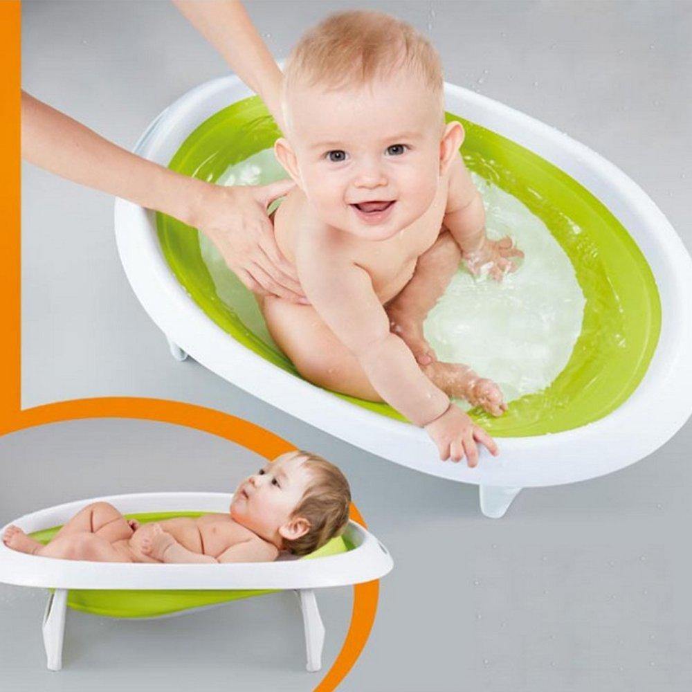 Bosonshop Contracted and Comfortable Collapsible Baby Bath Tub,Green