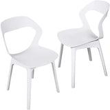 Aesthetics Side Chair Set of 2 Modern Molded Shell Plastic Chair Dining Chair with PP Leg 330 lbs 18 inch Seat Height Dos Sillas - Bosonshop