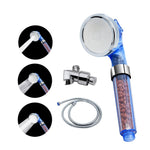 Filtered Anion Shower Head High Pressure & Save Water Multi Function Handheld Shower Head With 3 Spray Settings For Bathroom, Blue - Bosonshop