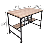 Bosonshop 5-Piece Dining Table Set with Metal Legs, Industrial Style