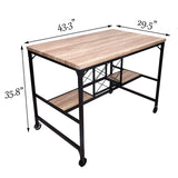 Bosonshop 5-Piece Dining Table Set with Metal Legs, Industrial Style