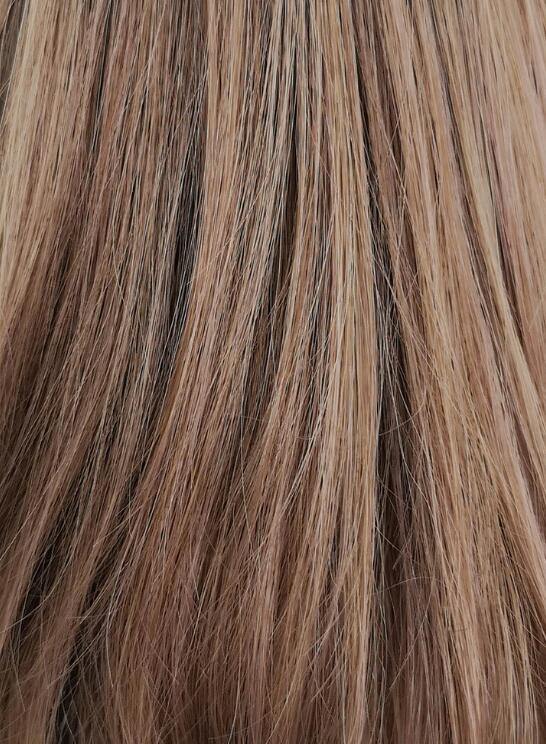 Brown With Dark Roots Straight Bob Synthetic Wig - Bosonshop