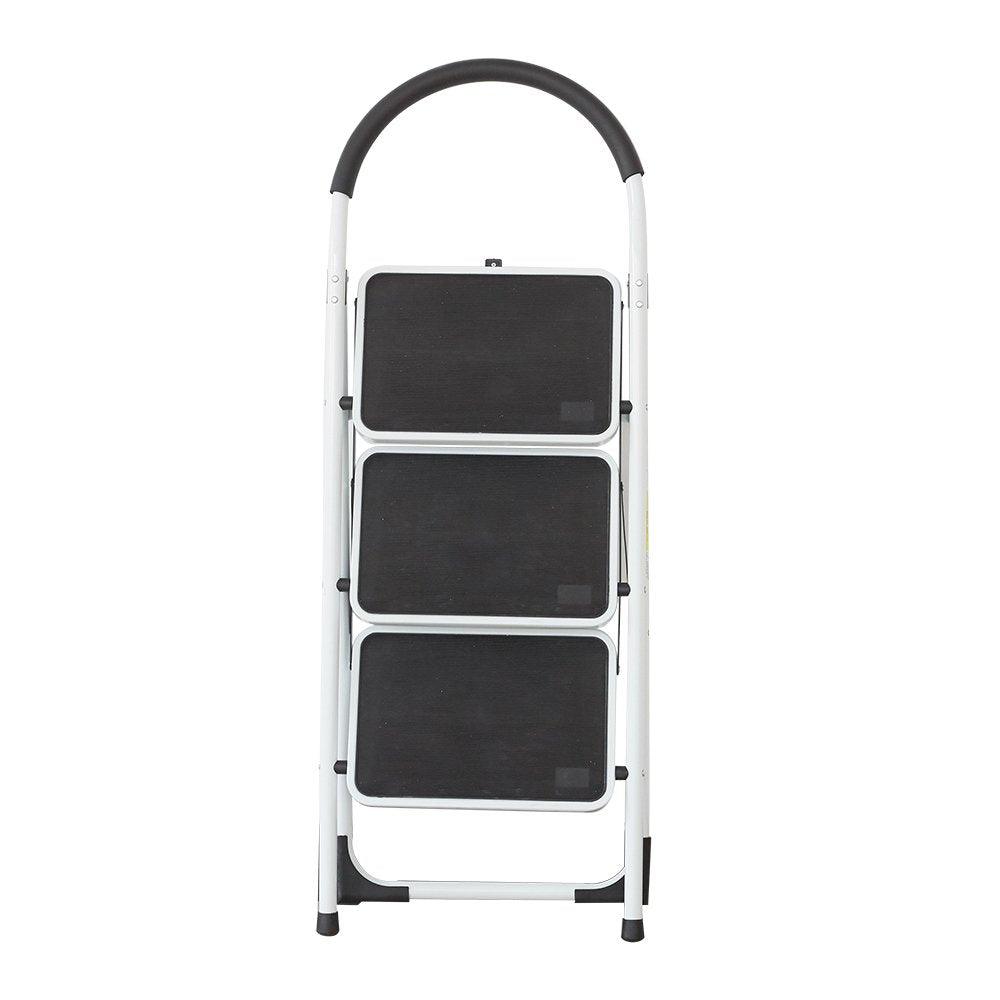 Bosonshop Portable Anti-Slip 3 Step Ladder Folding Lightweight Steel Step Stool Platform 330LBS Capacity