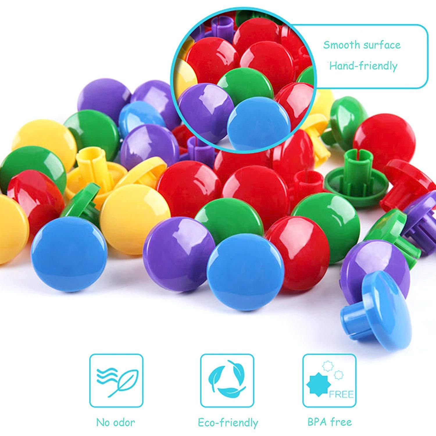 Button Art Color Matching Mosaic Mushroom Nails Pegboard Puzzle Games