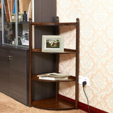 Bosonshop 4 Tier Bamboo Wall Corner Shelf Display Stand Freestanding Modular Shelving Bookcase Shelf