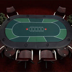Bosonshop 8 Players Foldable Poker Table Casino Texas Game Table with Drink Cup Holder