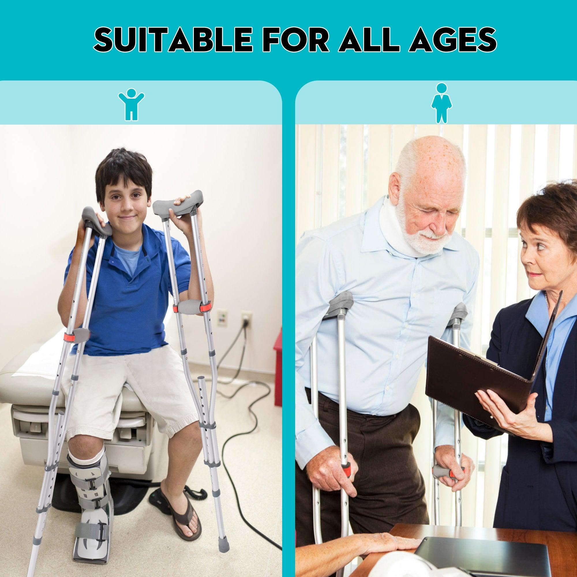 Folding Underarm Crutches Aluminum Frame