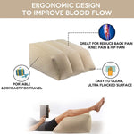Inflatable Foot Rest Pillow Leg Rest Cushion Washable Travel Bed Wedge Pillow, Khaki - Bosonshop