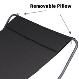 Double Lounge Chair for Outside, Patio Rocking Chaise with Detachable Pillow