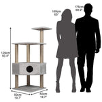 50.4" Modern Cat Tree Scratching Post - Grey - Bosonshop